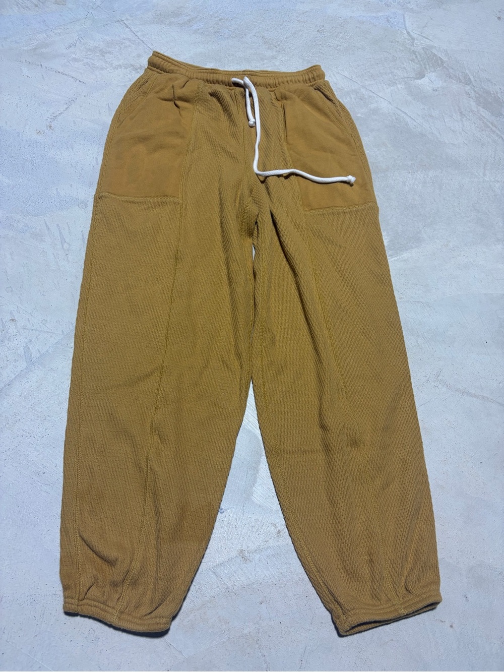 Aerie Drawstring Mustard waffle knit joggers medium